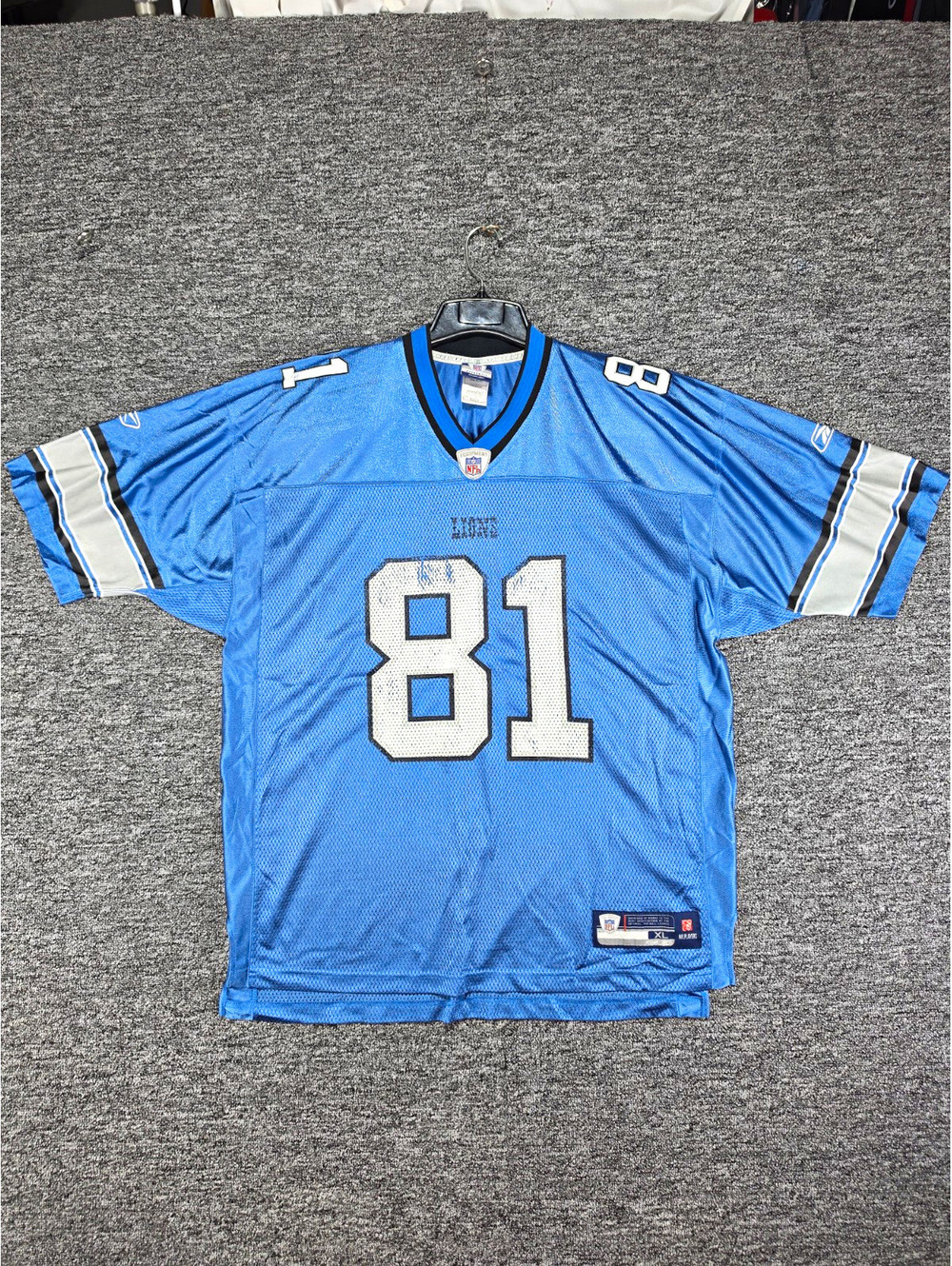 Vintage Reebok Detroit Lions Calvin Johnson #81 NFL Football Jersey Mens XL Blue